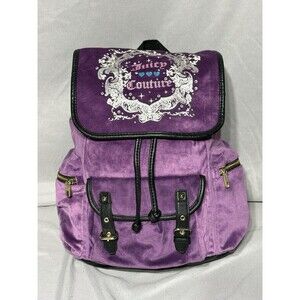 Vtg Juicy Couture Y2K Mini Velvet backpack Purple.